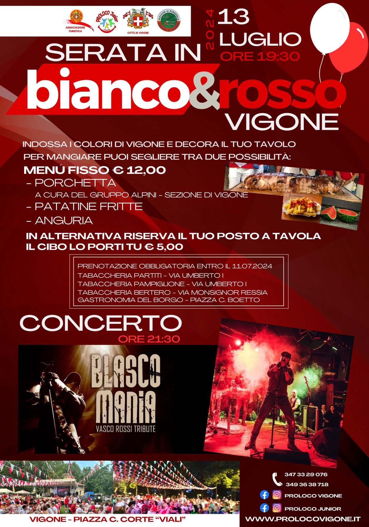 Serata in bianco e rosso